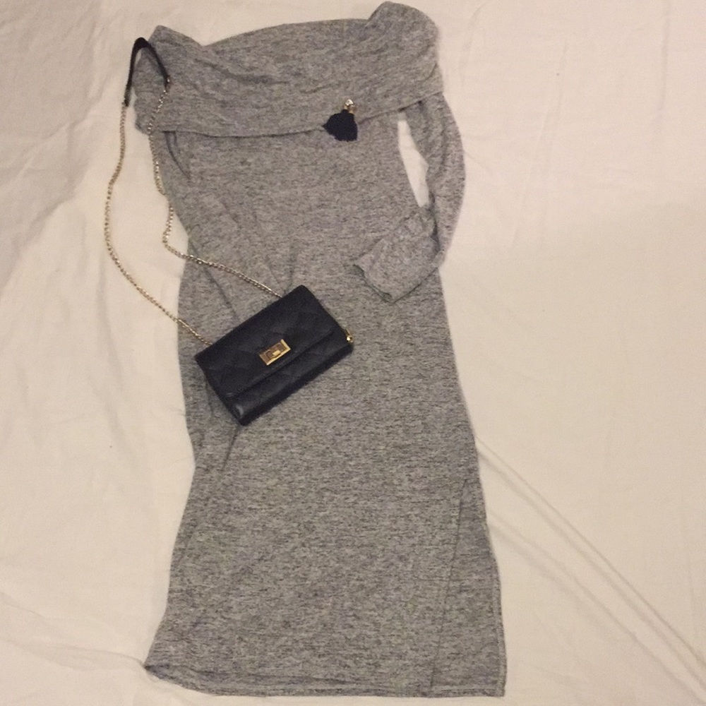 Nordstrom Gray off the shoulder dress - M